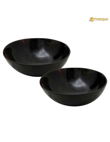 Set de 2 bols médiévaux en corne