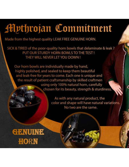 Set de 2 bols médiévaux en corne