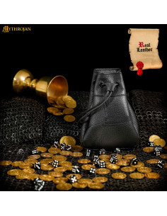 Pochette médiévale mendiante, couleur noire 2