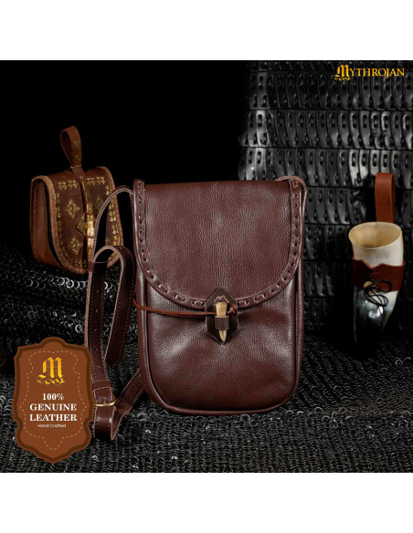 Sacoche médiévale en cuir, couleur...