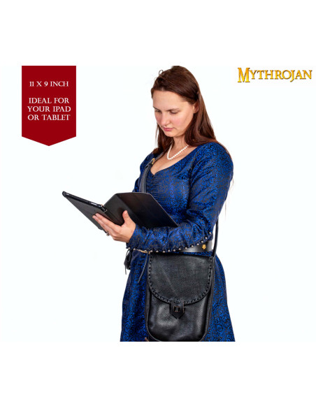 Sac bandoulière médiéval en cuir,...