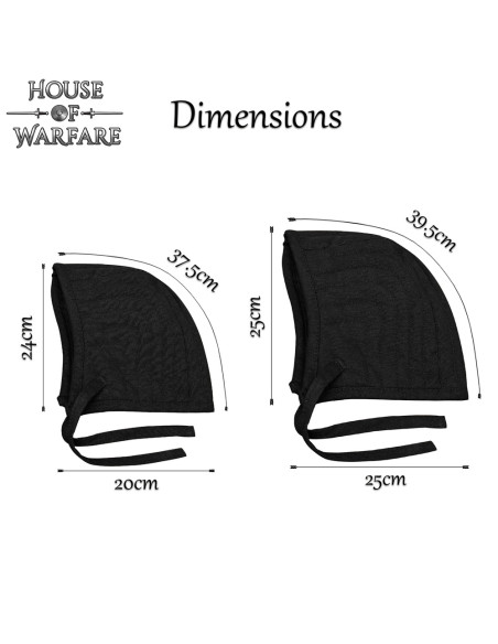 Couvre-chef médiéval matelassé,...