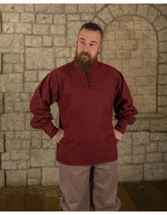 Chemise Médiévale Bartold en couleur bordeaux