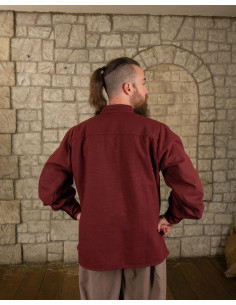 Chemise Médiévale Bartold en couleur bordeaux 2