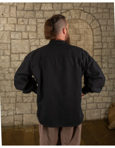 Chemise Médiévale Bartold en couleur noire 2