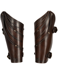 Bracelets médiévaux en cuir modèle Lilith, couleur marron