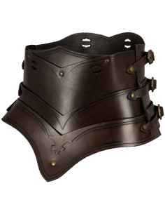 Corset médiéval en cuir modèle Lilith, couleur marron