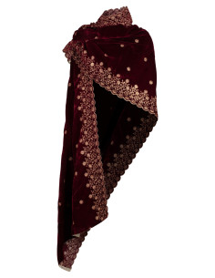 Foulard médiéval décoré modèle Jasmin, couleur marron