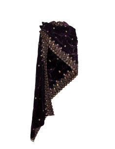 Foulard médiéval décoré modèle Jasmin, couleur violette