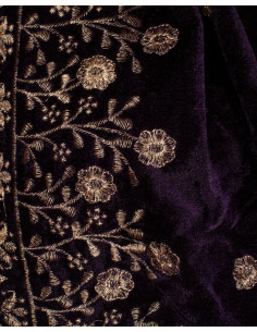 Foulard médiéval décoré modèle Jasmin, couleur violette 2