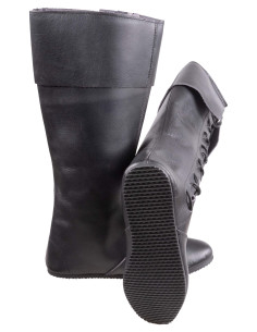 Bottes médiévales modèle Tilly, couleur noire 2