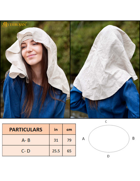 Voile médiéval en lin et coton,...