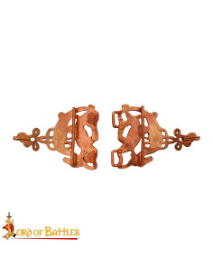 Fermeture de cape celtique en bronze, modèle cerfs