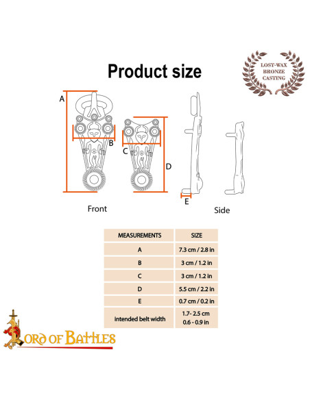 Boucle celte en bronze pour ceintures...