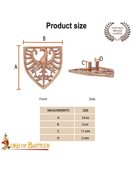 Ornement aigle héraldique en bronze...