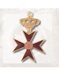 Médaille templière dorée et rouge
