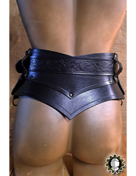 Corset médiéval en cuir avec ceinture...