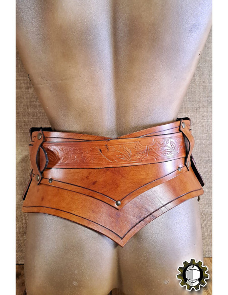Corset médiéval en cuir avec ceinture...