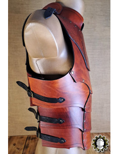 Armure médiévale en cuir modèle Cicero, couleur marron 2