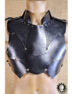 Peto médiéval en cuir modèle Cicero, couleur noire