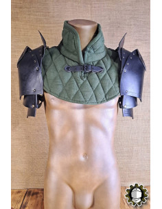 Épaulières médiévales en cuir modèle Cicero, couleur noire