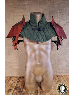 Épaulières médiévales en cuir modèle Namor, couleur marron