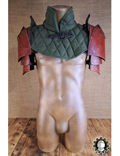Épaulières médiévales en cuir modèle Cicero, couleur marron