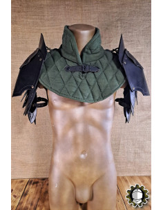 Épaulières médiévales en cuir modèle Namor, couleur noire