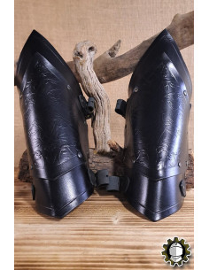 Bretelles médiévaux en cuir modèle Senua, couleur noire