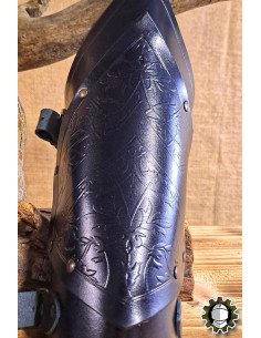 Bretelles médiévaux en cuir modèle Senua, couleur noire 2