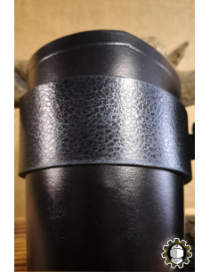 Bracelets médiévaux en cuir modèle Ragnall, couleur noire 2