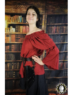 Escarcelles médiévales en cuir modèle Senua, couleur noire 2