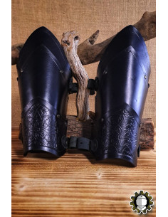 Bandeaux médiévaux en cuir modèle Jerome, couleur noire