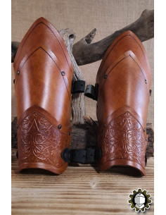 Bracelets médiévaux en cuir modèle Jerome, couleur marron