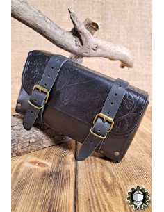 Sac médiéval en cuir modèle Altair, couleur noire