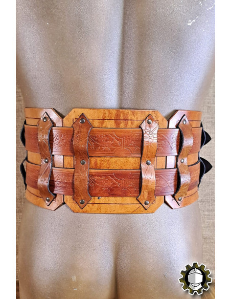 Ceinture médiévale large en cuir...