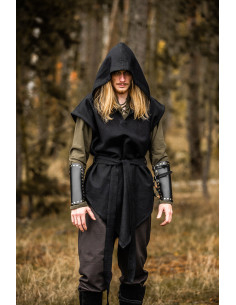 Tunique médiévale noire d'archer modèle Aldón, unisexe 2