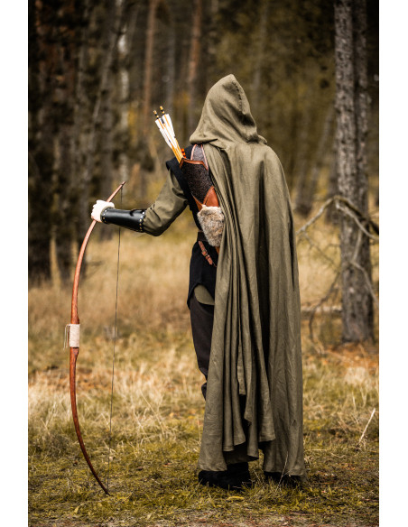 Cape médiévale Mimir verte en lin