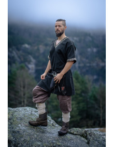 Tunique viking courte modèle Loki, noir