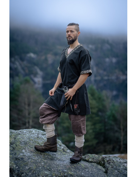 Tunique viking courte modèle Loki, noir