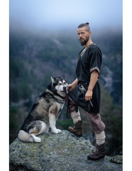 Tunique viking courte modèle Loki, noir
