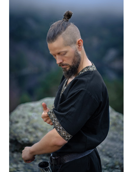 Tunique viking courte modèle Loki, noir