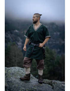 Tunique vikingue courte modèle Loki, vert olive