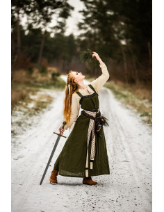 Survêtement viking Alena en lin, couleur Olive Verte