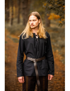 Chemise médiévale homme modèle Otto, noir