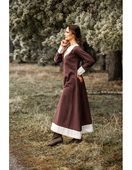 Robe femme viking Jorunn, Marron et...