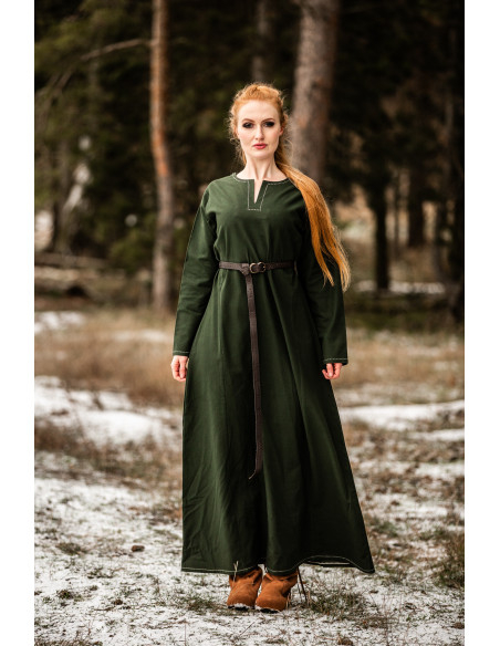 Robe viking femme Helga en vert