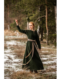 Robe viking femme Helga en vert 2