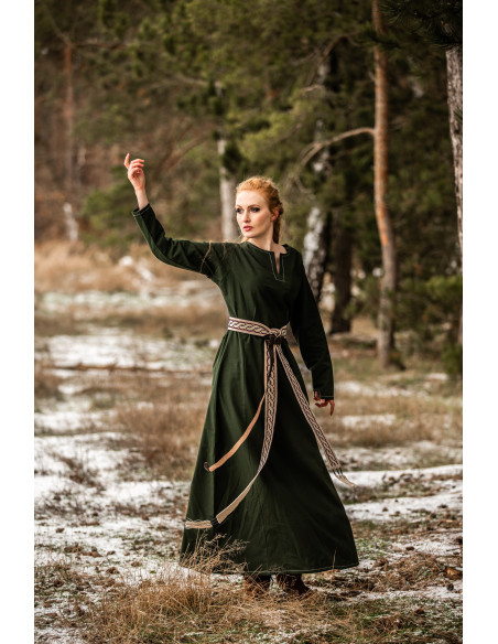 Robe viking femme Helga en vert