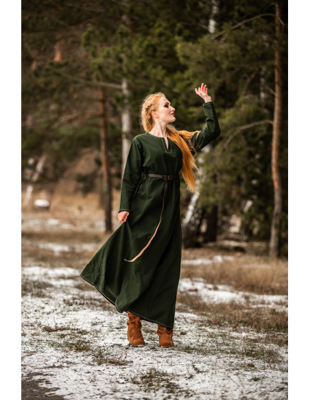 Robe viking femme Helga en vert